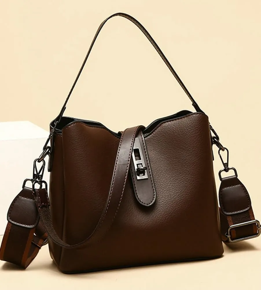 Trendy Bucket Bag for Women Vegan Leather Shoulder Crossbody Bags Small Tote Handbags Top-handle Satchels
