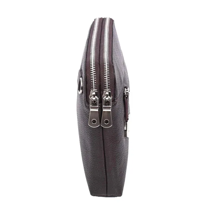 Tripouch Men's Leather Travel Pouch Wrist Clutch Bag Brown