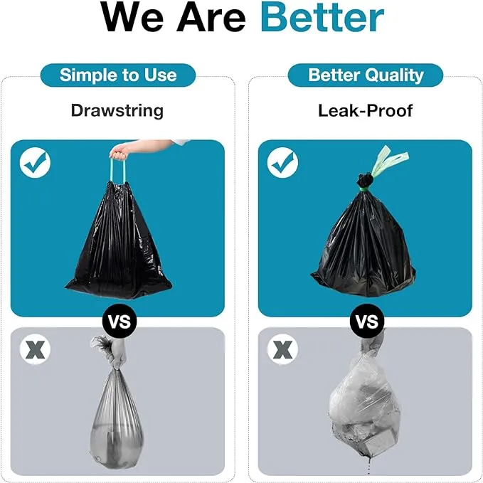TRIPTIPS Portable Toilet Bags Drawstring 8 Gallon Camping Toilet Bags Toilet Waste Bags Leak-Proof Toilet Liners, Trash Bags for Camping, Hiking, Traveling