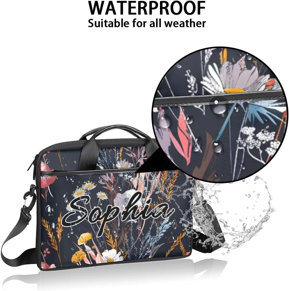 TropicalLife Personalized Laptop Bag 15 Inch Custom Sleeve Case with Handle Shoulder Strap Computer Messenger Bag
