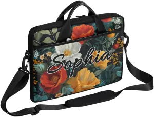 TropicalLife Personalized Laptop Bag 15 Inch Custom Sleeve Case with Handle Shoulder Strap Computer Messenger Bag