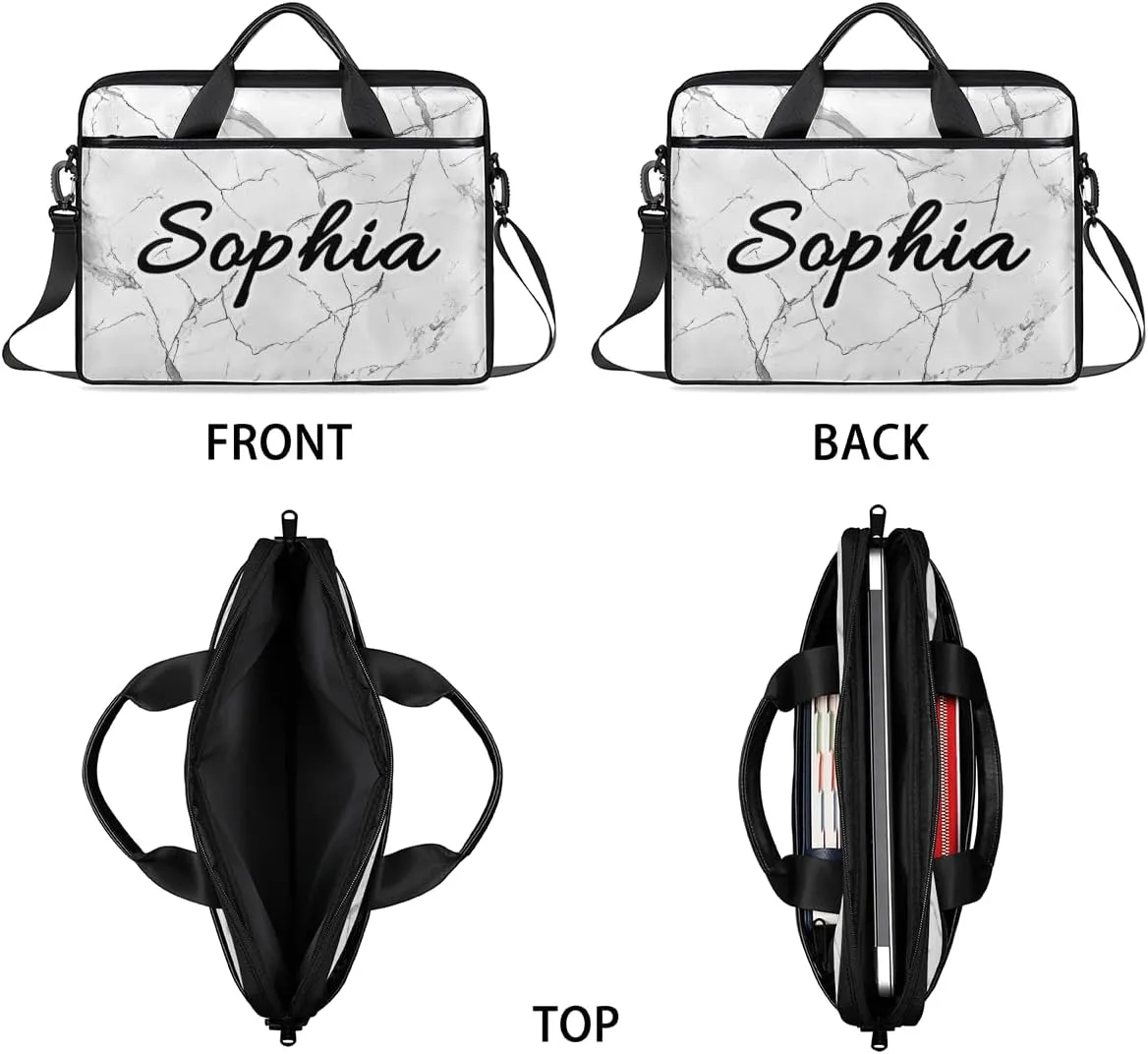 TropicalLife Personalized Laptop Bag 15 Inch Custom Sleeve Case with Handle Shoulder Strap Computer Messenger Bag