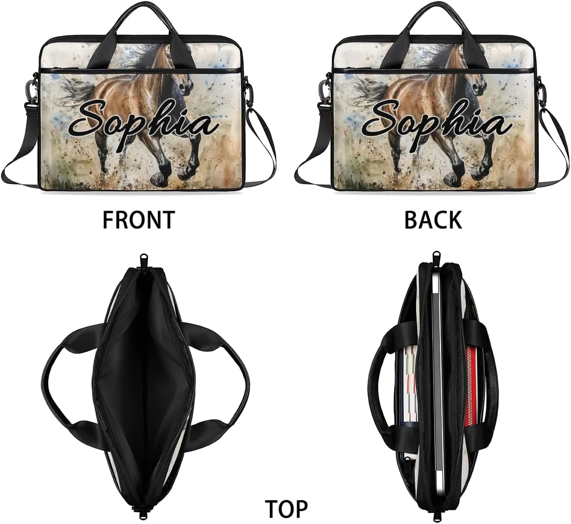 TropicalLife Personalized Laptop Bag 15 Inch Custom Sleeve Case with Handle Shoulder Strap Computer Messenger Bag