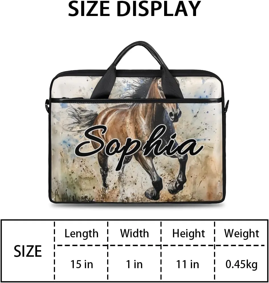 TropicalLife Personalized Laptop Bag 15 Inch Custom Sleeve Case with Handle Shoulder Strap Computer Messenger Bag