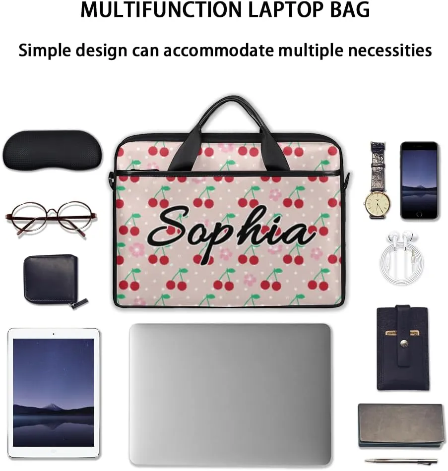 TropicalLife Personalized Laptop Bag 15 Inch Custom Sleeve Case with Handle Shoulder Strap Computer Messenger Bag