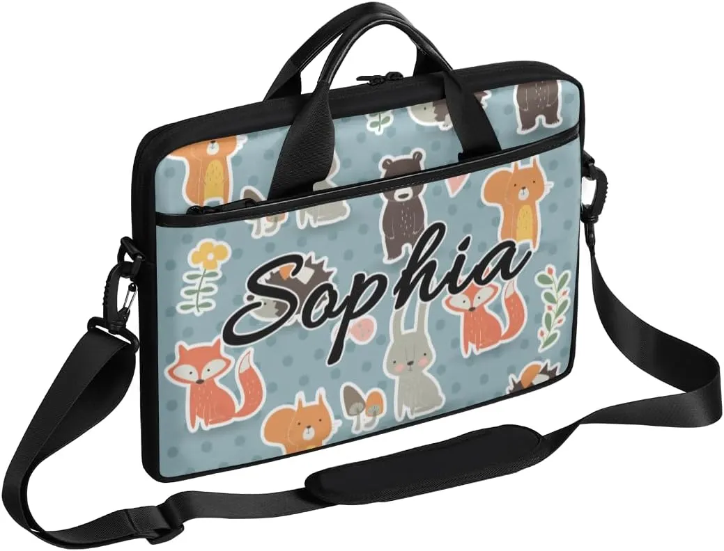 TropicalLife Personalized Laptop Bag 15 Inch Custom Sleeve Case with Handle Shoulder Strap Computer Messenger Bag