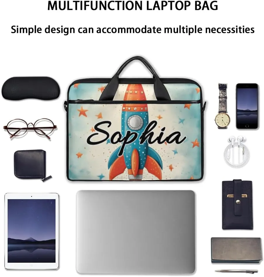 TropicalLife Personalized Laptop Bag 15 Inch Custom Sleeve Case with Handle Shoulder Strap Computer Messenger Bag