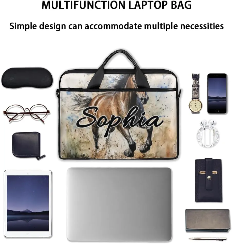 TropicalLife Personalized Laptop Bag 15 Inch Custom Sleeve Case with Handle Shoulder Strap Computer Messenger Bag