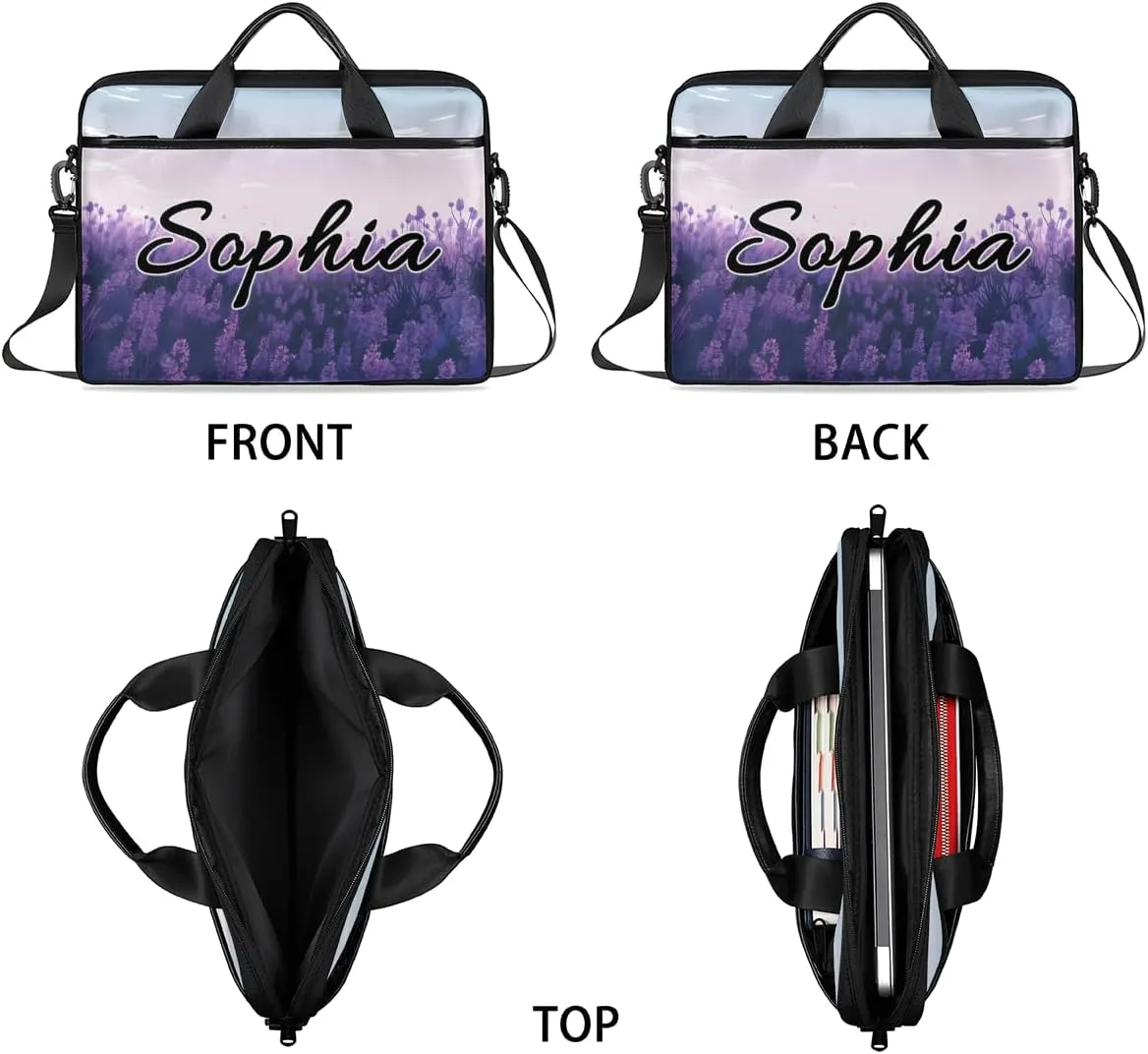TropicalLife Personalized Laptop Bag 15 Inch Custom Sleeve Case with Handle Shoulder Strap Computer Messenger Bag