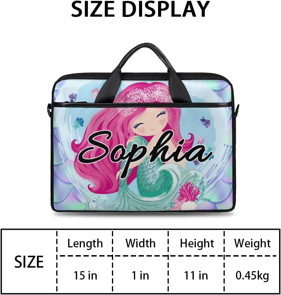 TropicalLife Personalized Laptop Bag 15 Inch Custom Sleeve Case with Handle Shoulder Strap Computer Messenger Bag
