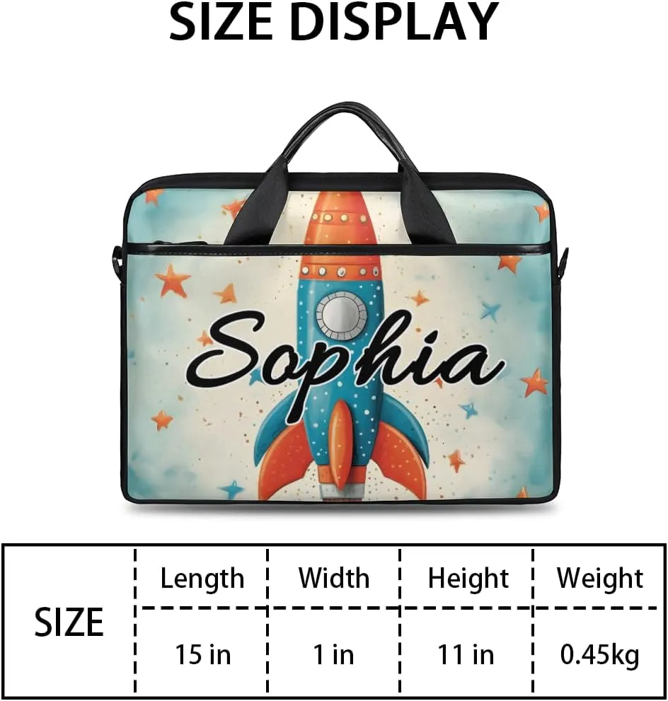 TropicalLife Personalized Laptop Bag 15 Inch Custom Sleeve Case with Handle Shoulder Strap Computer Messenger Bag