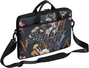 TropicalLife Personalized Laptop Bag 15 Inch Custom Sleeve Case with Handle Shoulder Strap Computer Messenger Bag