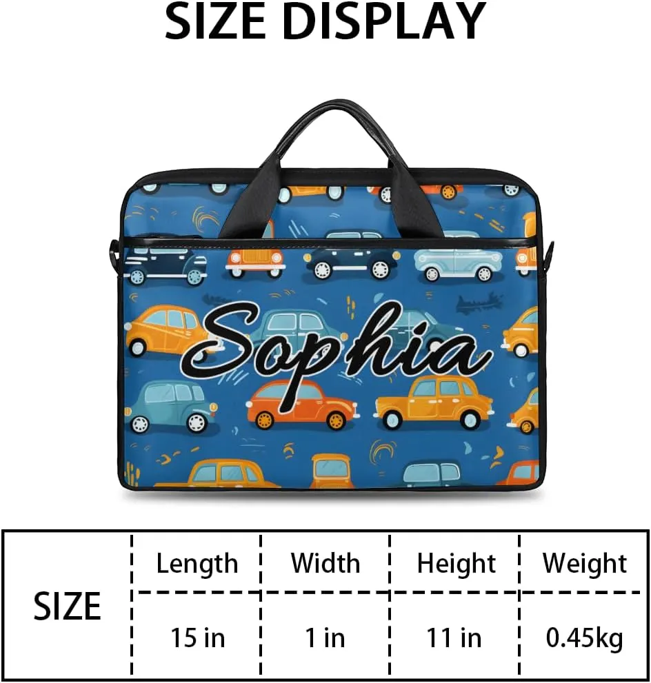 TropicalLife Personalized Laptop Bag 15 Inch Custom Sleeve Case with Handle Shoulder Strap Computer Messenger Bag