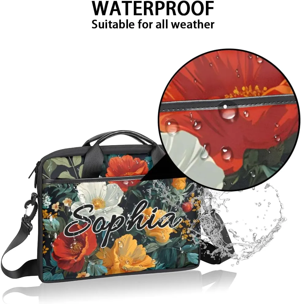 TropicalLife Personalized Laptop Bag 15 Inch Custom Sleeve Case with Handle Shoulder Strap Computer Messenger Bag