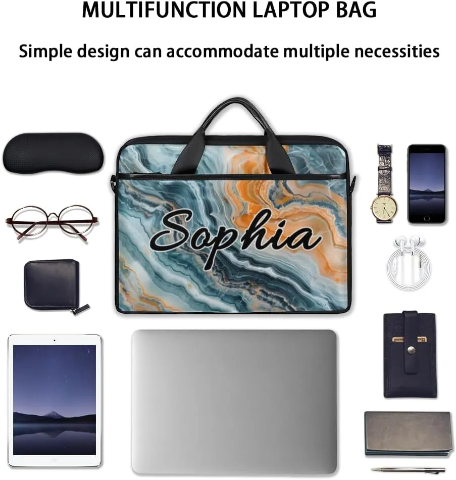 TropicalLife Personalized Laptop Bag 15 Inch Custom Sleeve Case with Handle Shoulder Strap Computer Messenger Bag
