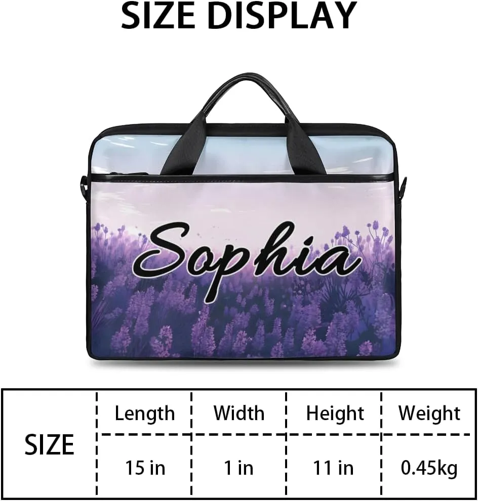 TropicalLife Personalized Laptop Bag 15 Inch Custom Sleeve Case with Handle Shoulder Strap Computer Messenger Bag