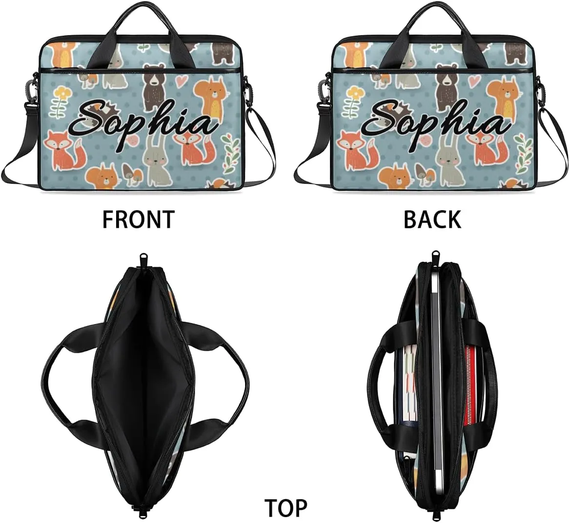 TropicalLife Personalized Laptop Bag 15 Inch Custom Sleeve Case with Handle Shoulder Strap Computer Messenger Bag