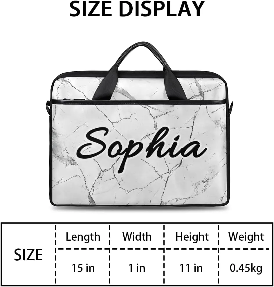 TropicalLife Personalized Laptop Bag 15 Inch Custom Sleeve Case with Handle Shoulder Strap Computer Messenger Bag