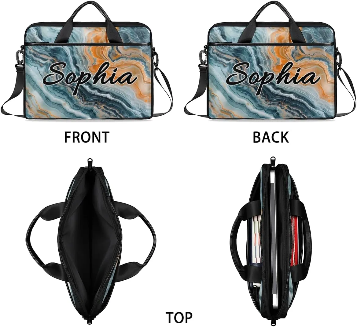 TropicalLife Personalized Laptop Bag 15 Inch Custom Sleeve Case with Handle Shoulder Strap Computer Messenger Bag