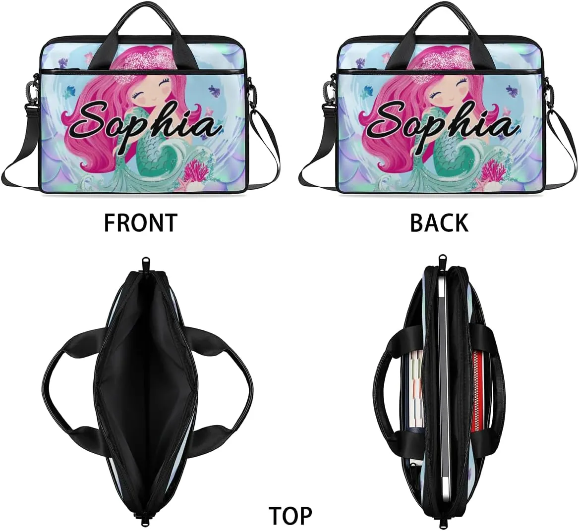 TropicalLife Personalized Laptop Bag 15 Inch Custom Sleeve Case with Handle Shoulder Strap Computer Messenger Bag