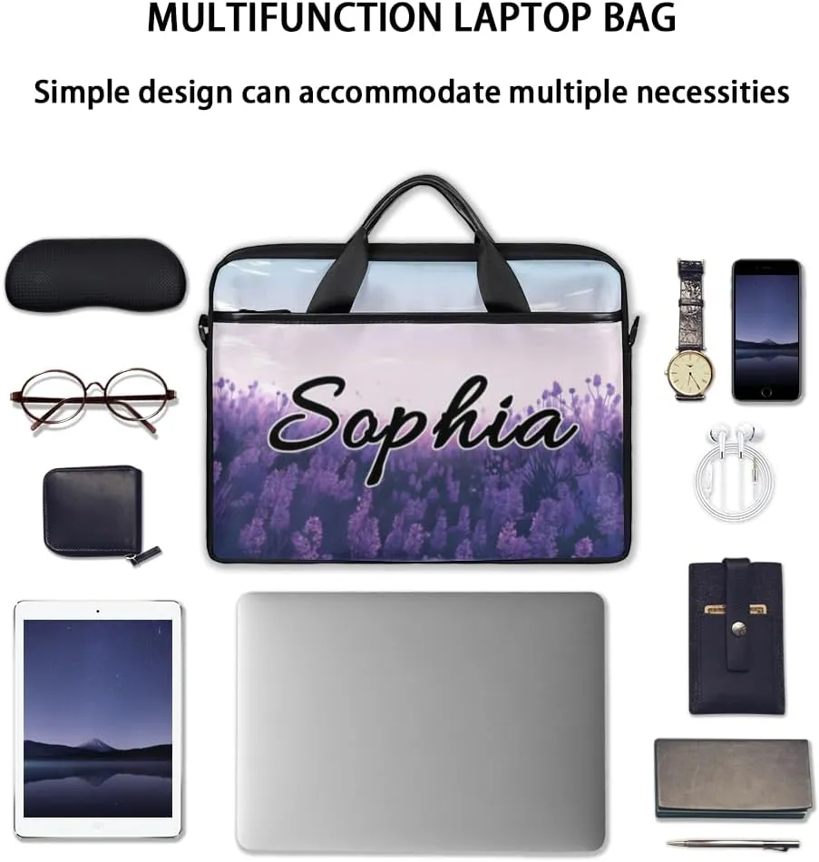 TropicalLife Personalized Laptop Bag 15 Inch Custom Sleeve Case with Handle Shoulder Strap Computer Messenger Bag