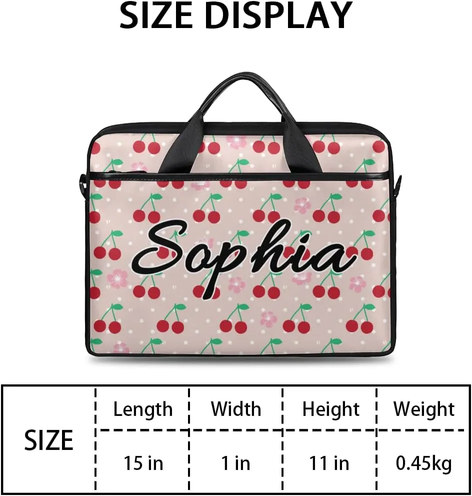 TropicalLife Personalized Laptop Bag 15 Inch Custom Sleeve Case with Handle Shoulder Strap Computer Messenger Bag