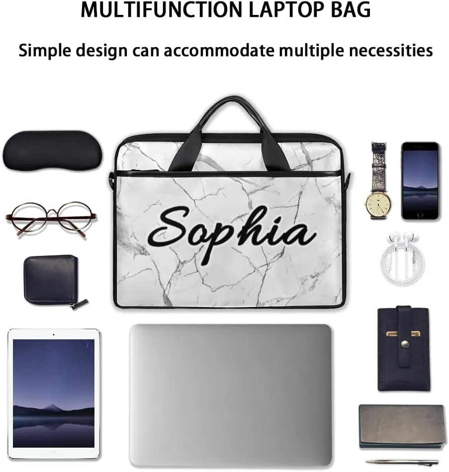 TropicalLife Personalized Laptop Bag 15 Inch Custom Sleeve Case with Handle Shoulder Strap Computer Messenger Bag