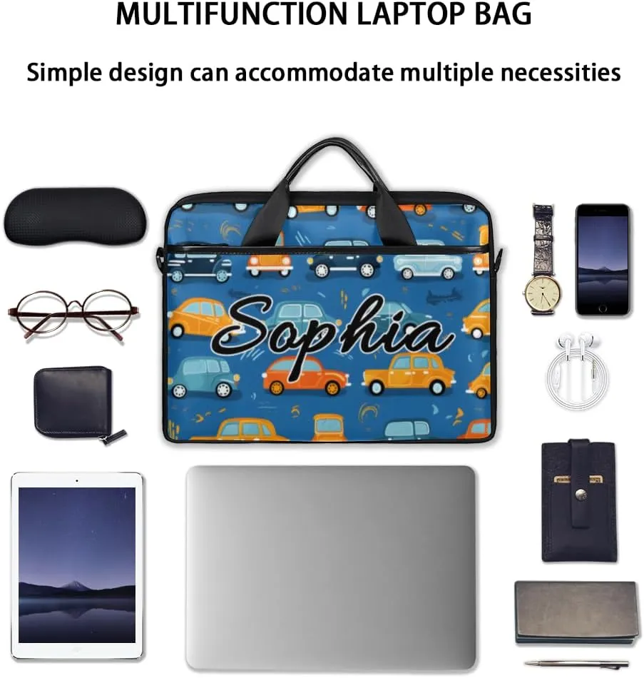TropicalLife Personalized Laptop Bag 15 Inch Custom Sleeve Case with Handle Shoulder Strap Computer Messenger Bag