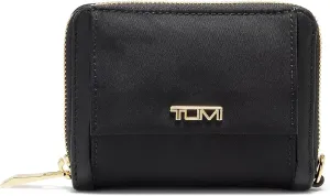 TUMI - Voyageur Tri-Fold Zip-Around - Aesthetic Women's Zipper Wallet with Cash/Card Holders - Travel Wallet - With Gift Box - Black/Gold