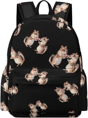 Two Chipmunks Backpack for Mens Womens Shoulder Backpacks Travel Bag Laptop 16.5x11.8x5.9in
