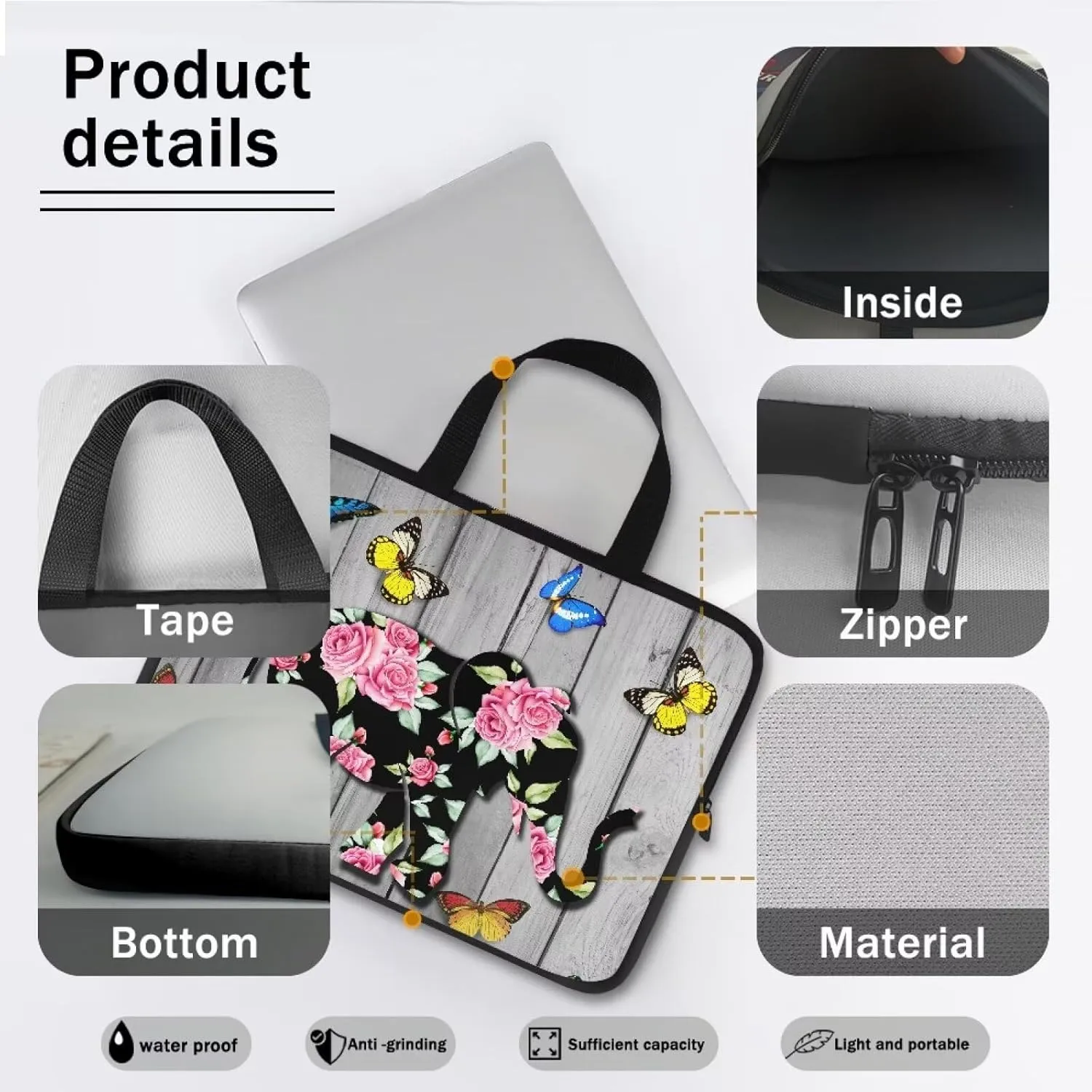 Uasibuni Laptop Tote Bag for Women Boy Girl 15.6 Inch Computer Bags Women Business Office Work Bag Briefcase