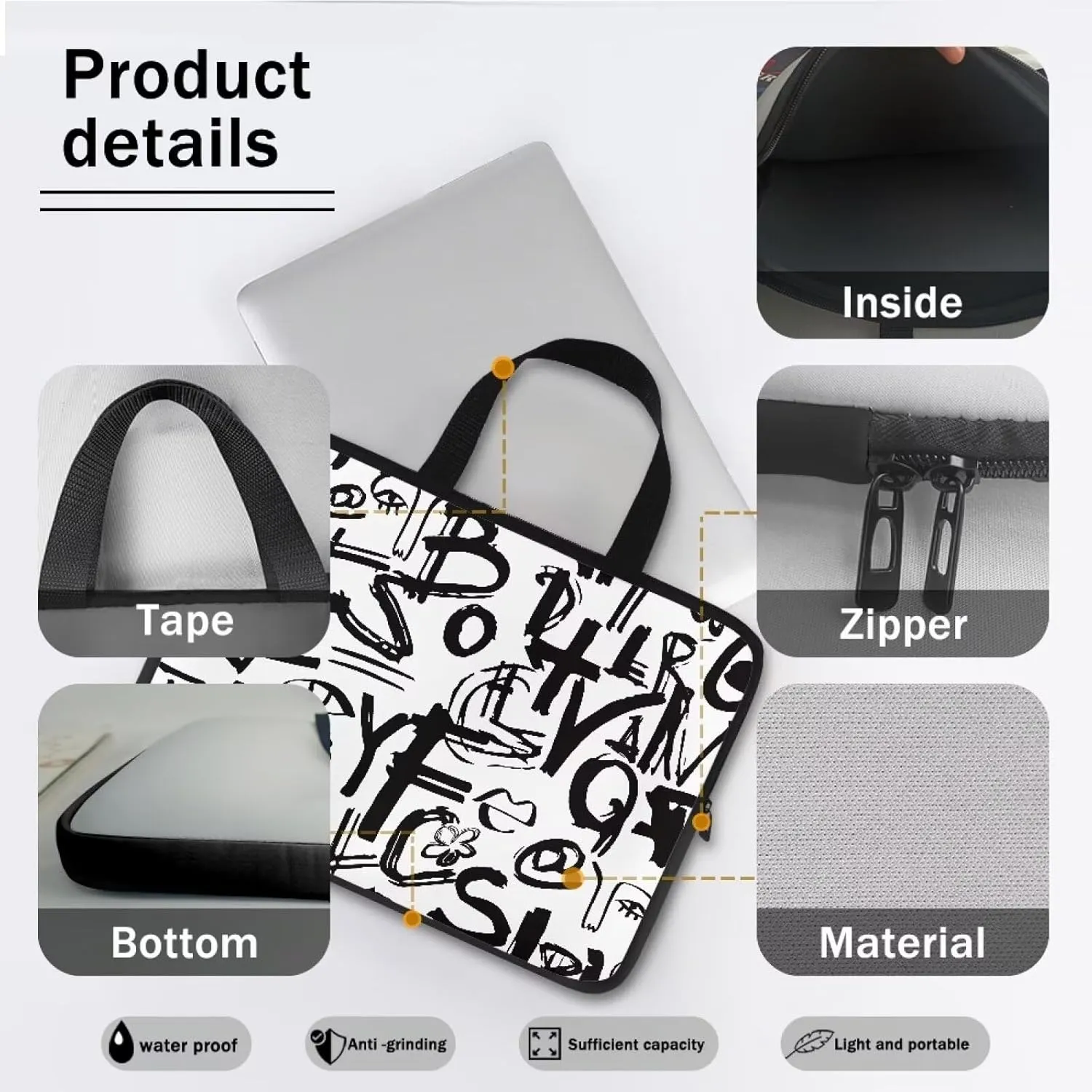 Uasibuni Laptop Tote Bag for Women Boy Girl 15.6 Inch Computer Bags Women Business Office Work Bag Briefcase