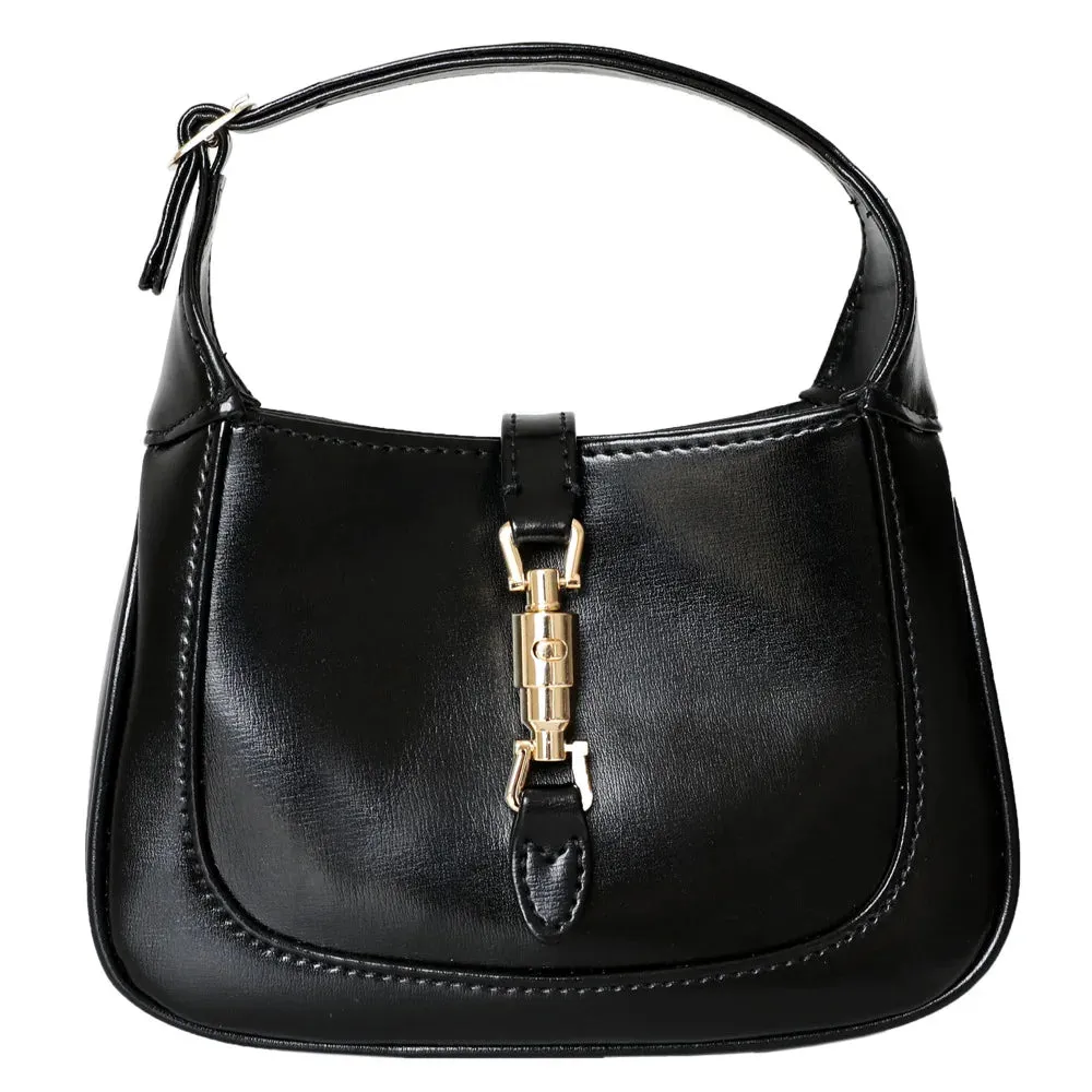 UBELLIN 2023 Real Leather Saddle Vintage Crossbody Bags for Women Small Underarm Bags Luxury Design Retro Horsebit Tote Bags