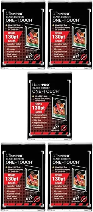 Ultra Pro Black Border One-Touch Card Holder 130pt (5 Pack)
