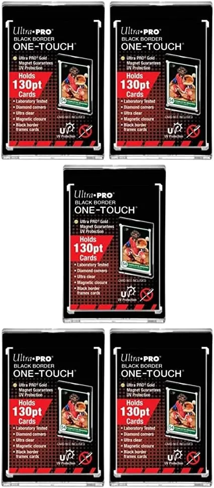 Ultra Pro Black Border One-Touch Card Holder 130pt (5 Pack)