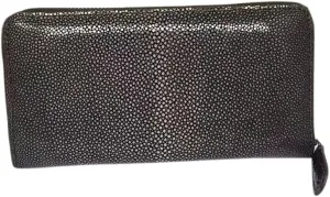 Unisex Style Authentic Sand Stingray Skin Women Men Long Wallet Exotic Leather Female Clutch Purse Male Large ZIP Card Holders