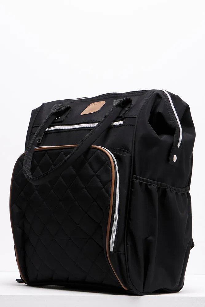 Upper Handle Backpack Nappy Bag Black