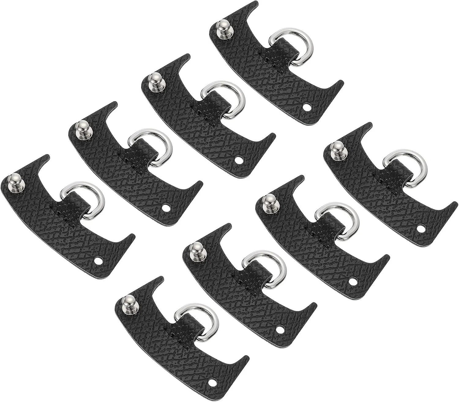 uxcell 8Pcs Leather Purse Straps, 6.4cmx2.7cm Punch-Free Buckle Bag Strap Transformation Accessories for Mini Bag Handbag Crossbody Shoulder Strap, Black
