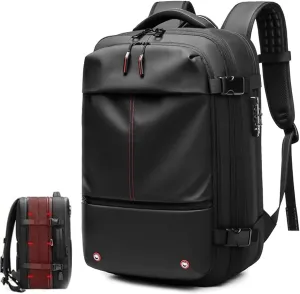 Vac-pack Backpack, Airback Backpack, Expandable Vacuum Compression Backpack, Multifunction Expandable Carry On Travel Backpack, Business Trips, and Air Travel (black)