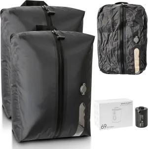 Vacuum Bags for Travel with Pump, Reusable Space Saver Bag, IP67 Waterproof Vacuum Packing Cubes for Travel Suitcases and Backpack (2PC   PUMP)