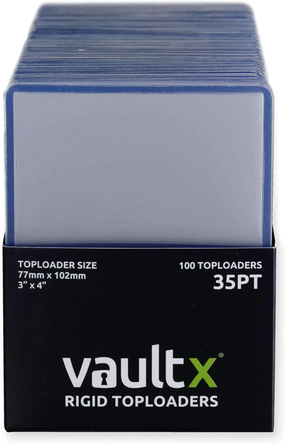 Vault X Toploaders 35pt, Trading Cards, Premium Extra Thick, 3" x 4" Seamless Rigid Card Holders, Hard Sleeves, Clear Protection for Collectible Card Games, Sports, TCG (100 Pack)