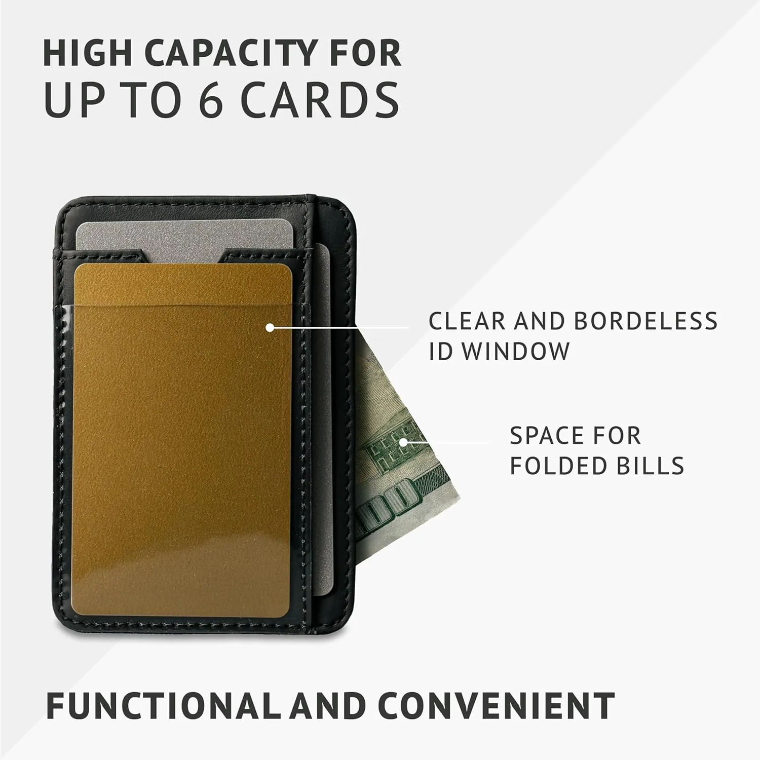 Vaultskin Slim RFID Wallet for Men - Leather Front Pocket Minimalist Card Holder Wallet with ID Window & Gift Box