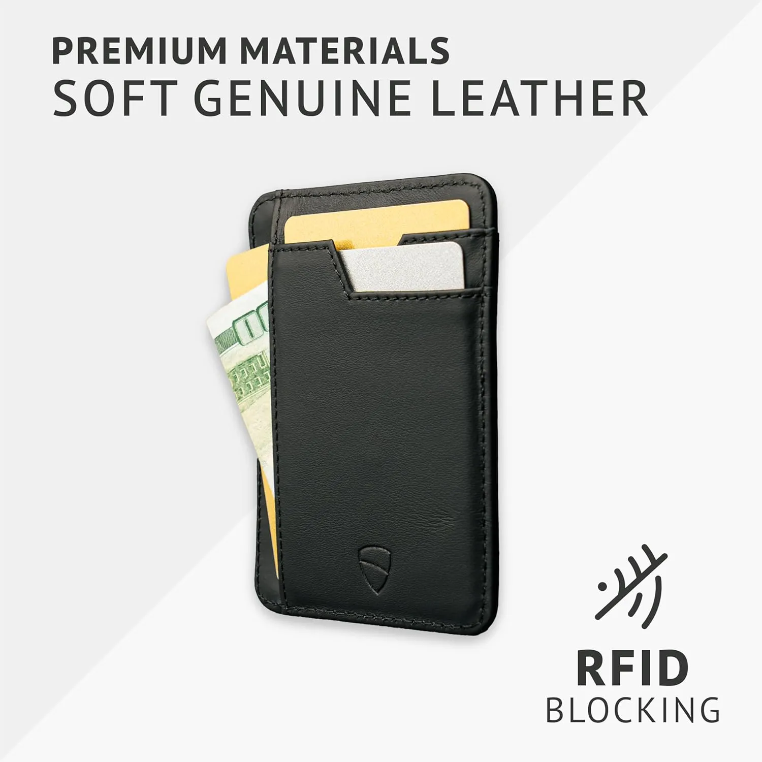 Vaultskin Slim RFID Wallet for Men - Leather Front Pocket Minimalist Card Holder Wallet with ID Window & Gift Box