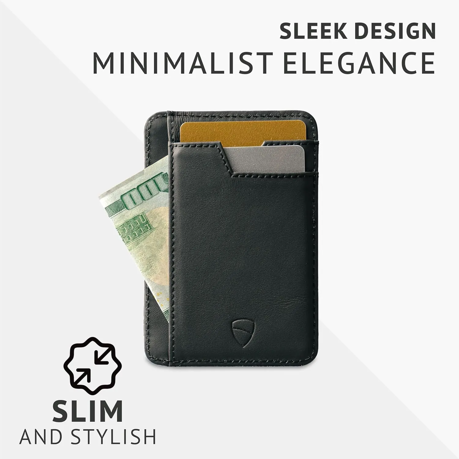 Vaultskin Slim RFID Wallet for Men - Leather Front Pocket Minimalist Card Holder Wallet with ID Window & Gift Box