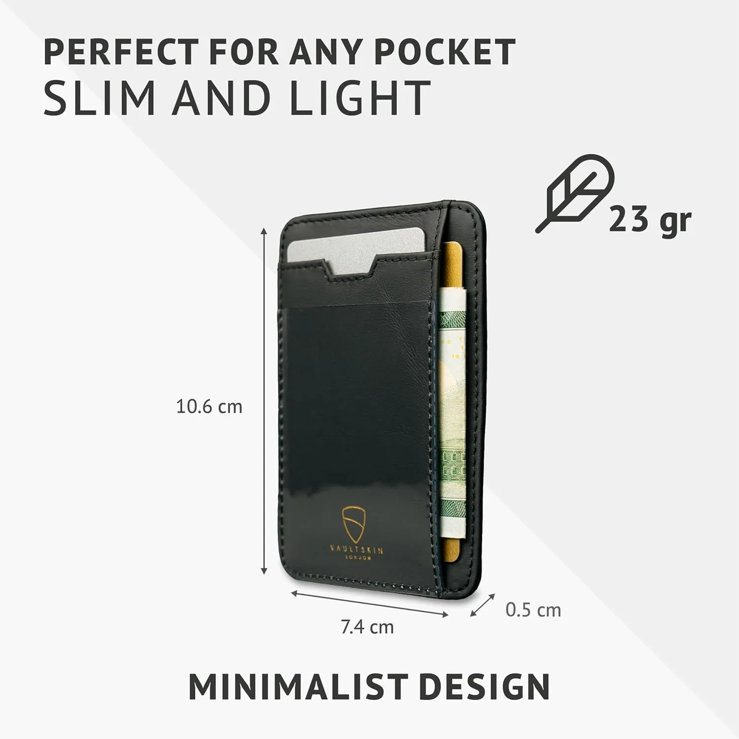 Vaultskin Slim RFID Wallet for Men - Leather Front Pocket Minimalist Card Holder Wallet with ID Window & Gift Box