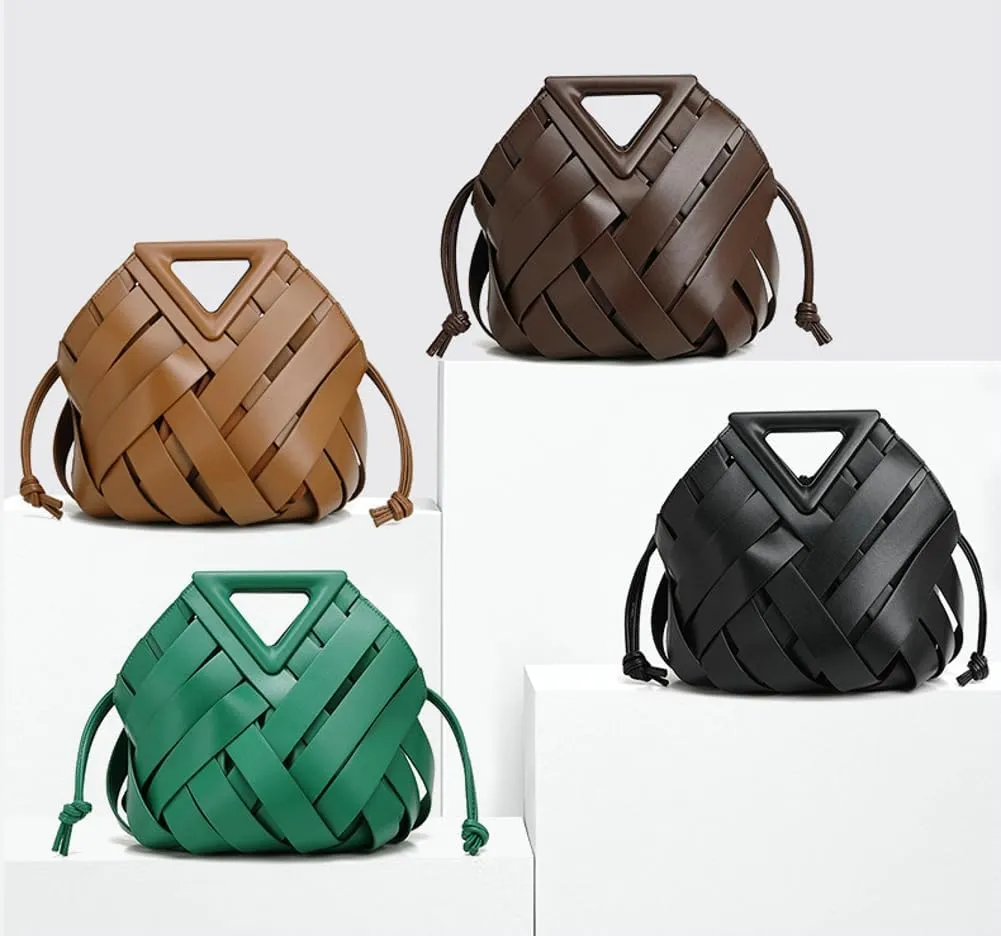 Vegan Leather Clutch Purses for Women Woven Small Crossbody Shoulder Bag Cute Top Handle Handbags Satchels 2025