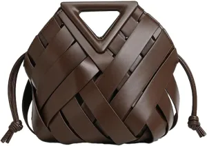 Vegan Leather Clutch Purses for Women Woven Small Crossbody Shoulder Bag Cute Top Handle Handbags Satchels 2025