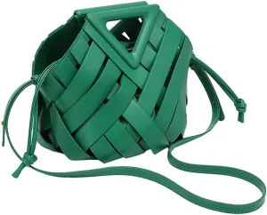 Vegan Leather Clutch Purses for Women Woven Small Crossbody Shoulder Bag Cute Top Handle Handbags Satchels 2025