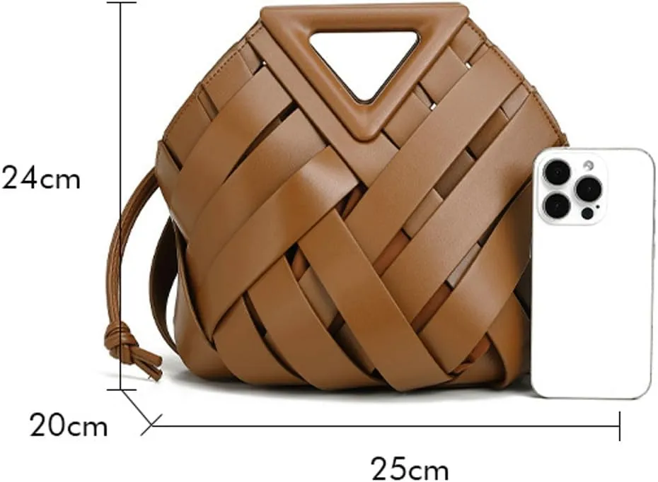 Vegan Leather Clutch Purses for Women Woven Small Crossbody Shoulder Bag Cute Top Handle Handbags Satchels 2025