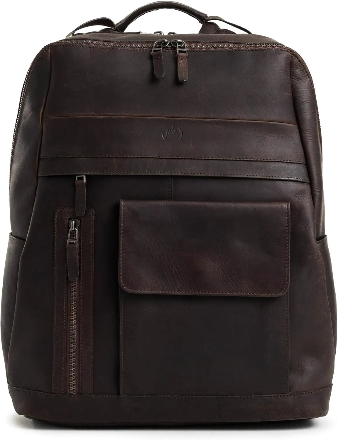 VELEZ Dark Brown Top Grain Leather Backpack For Men and Women | 17 inch Laptop Bag Large Capacity | Casual Daypack | Shoulder Backpacks | Business Travel Computer Bags